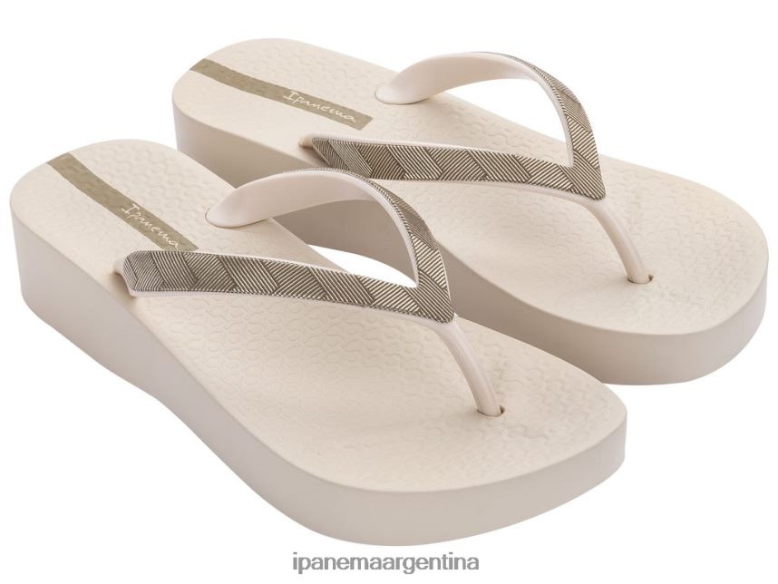 mujer Marfil Ipanema cuña de malla tex calzado 082D62205