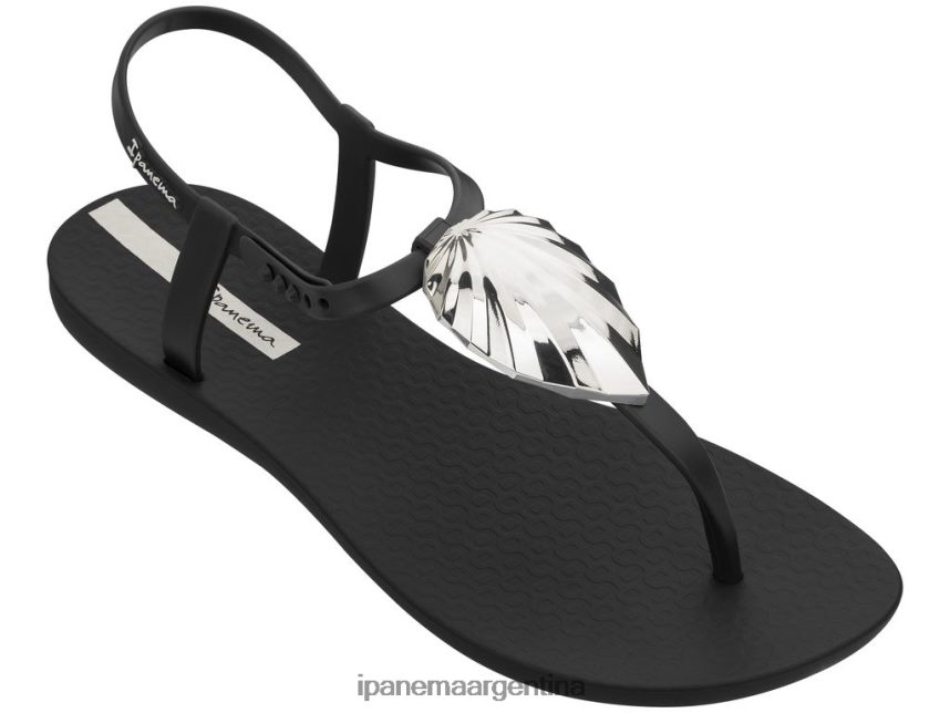 mujer brillar negro Ipanema sandalia hoja calzado 082D62295