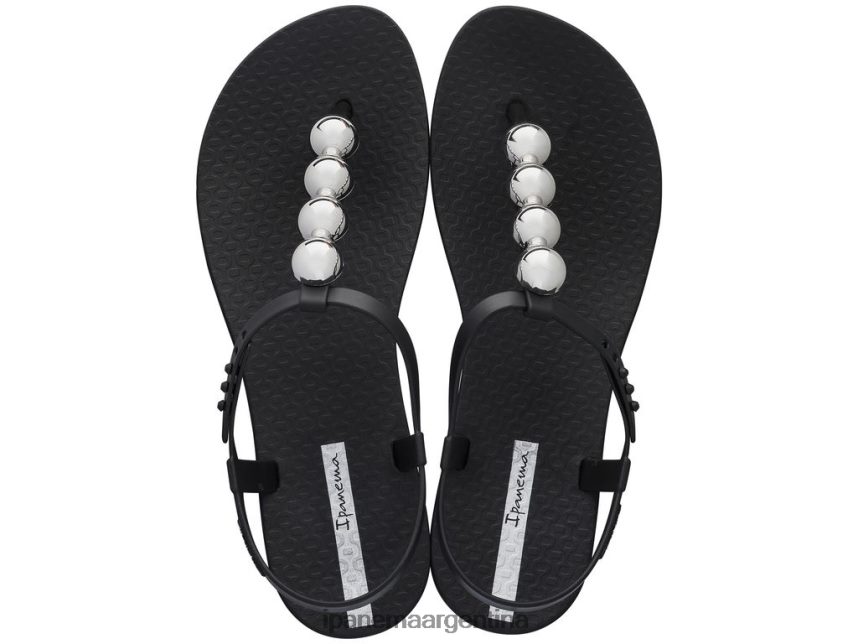 mujer cromo negro Ipanema sandalia de clase guijarro calzado 082D62283