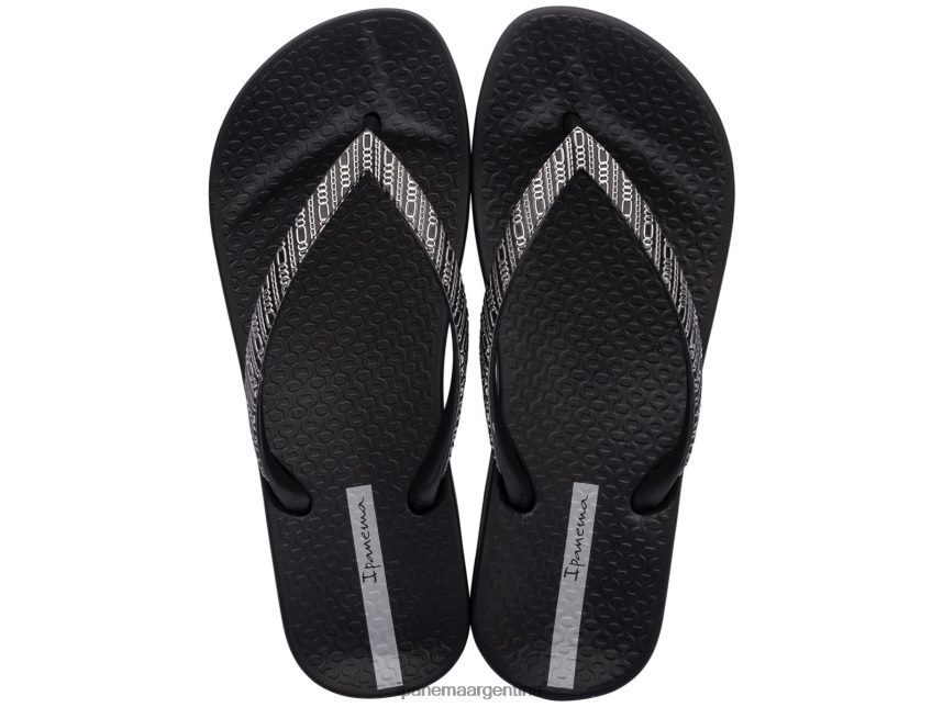 mujer negro Ipanema enlaces de malla anatómica calzado 082D6269