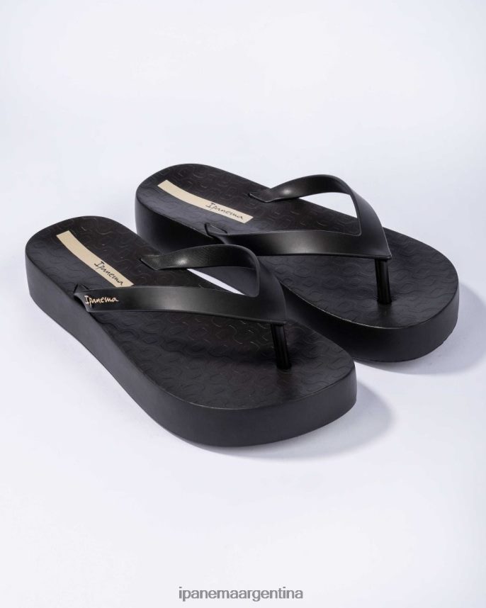 mujer negro Ipanema forma plana calzado 082D62273