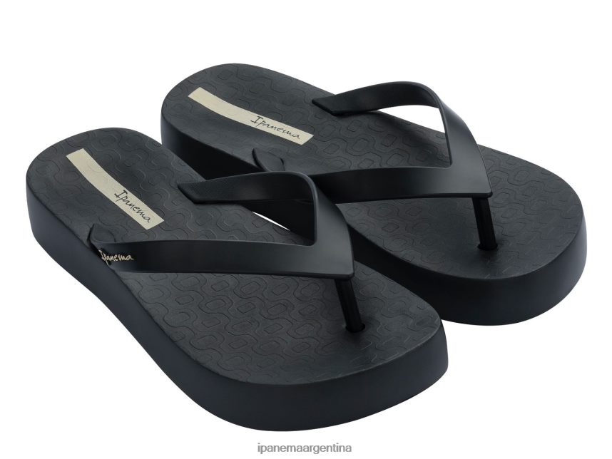 mujer negro Ipanema forma plana calzado 082D62273