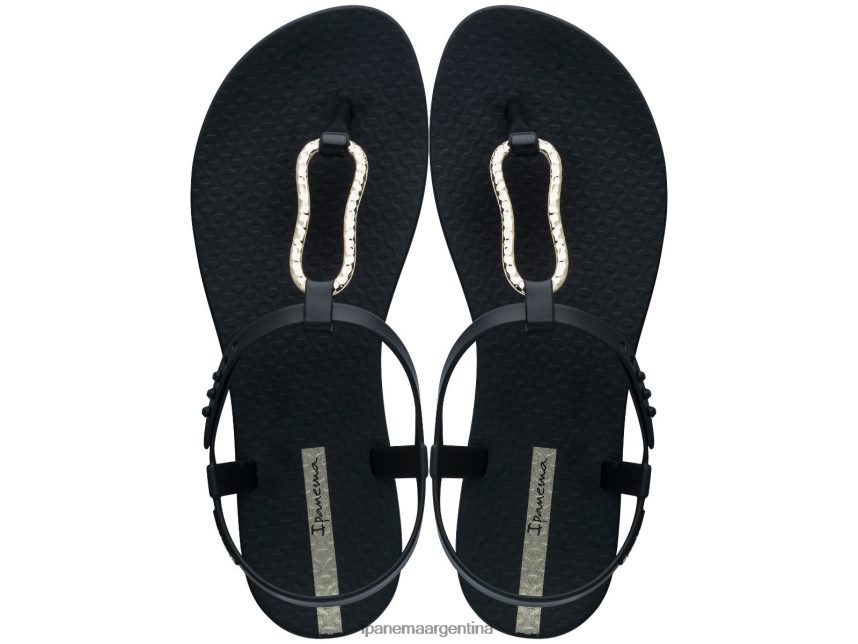 mujer negro Ipanema sandalia de humor de clase calzado 082D62237