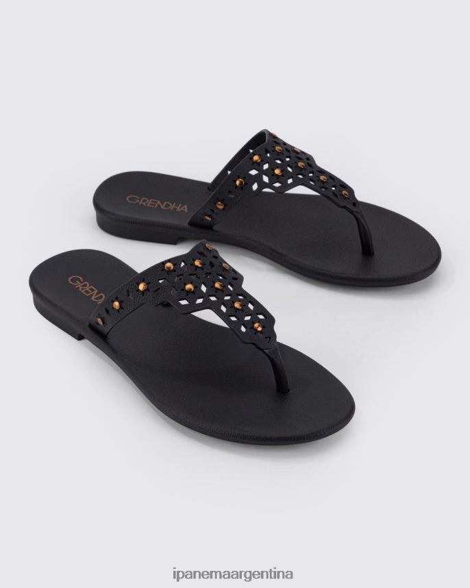 mujer negro Ipanema tanga bohemia calzado 082D62138