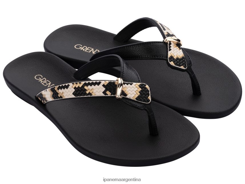 mujer negro Ipanema tanga trenza uba calzado 082D62228