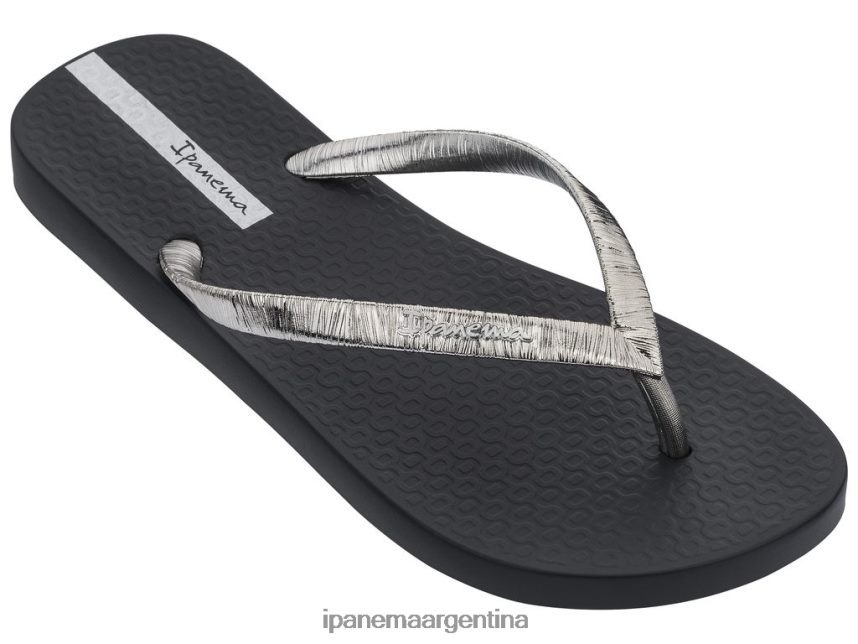 mujer negro plata Ipanema brillo glamuroso calzado 082D62296