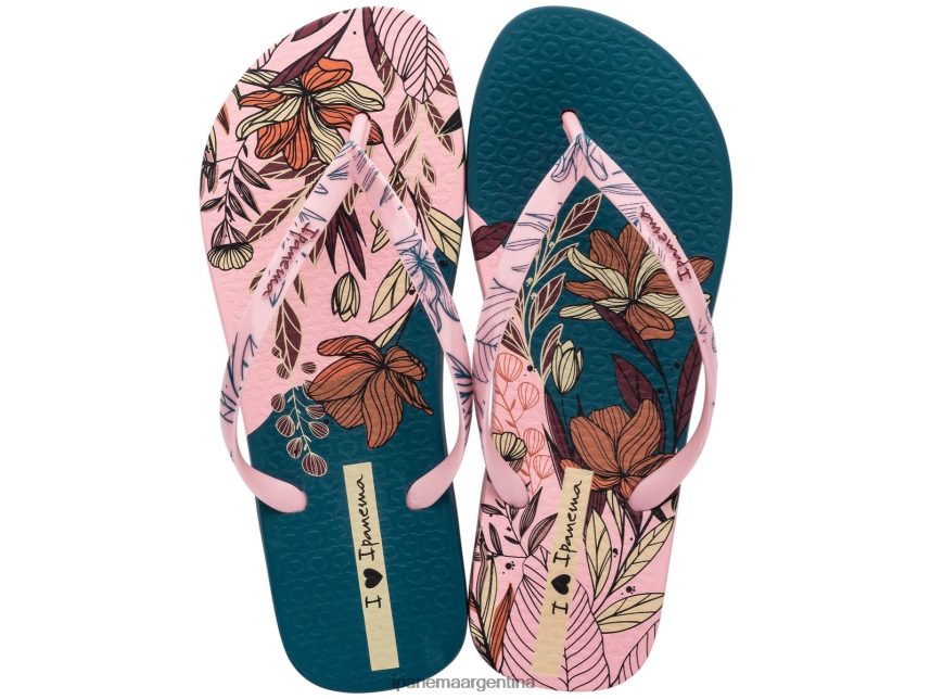 mujer rosa Ipanema bomba de flores calzado 082D62103